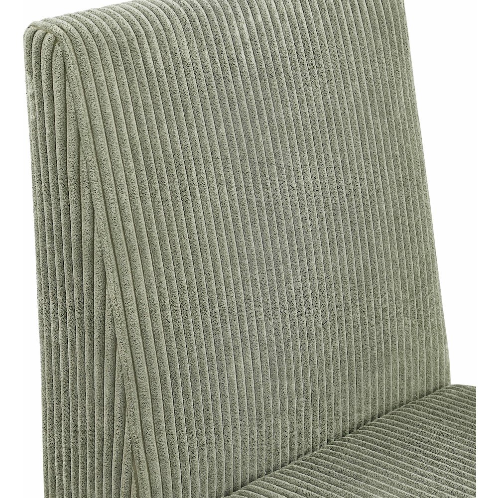 Benson Green Microsuede Corduroy Fabric Dining Chair, Set of 2. Picture 6
