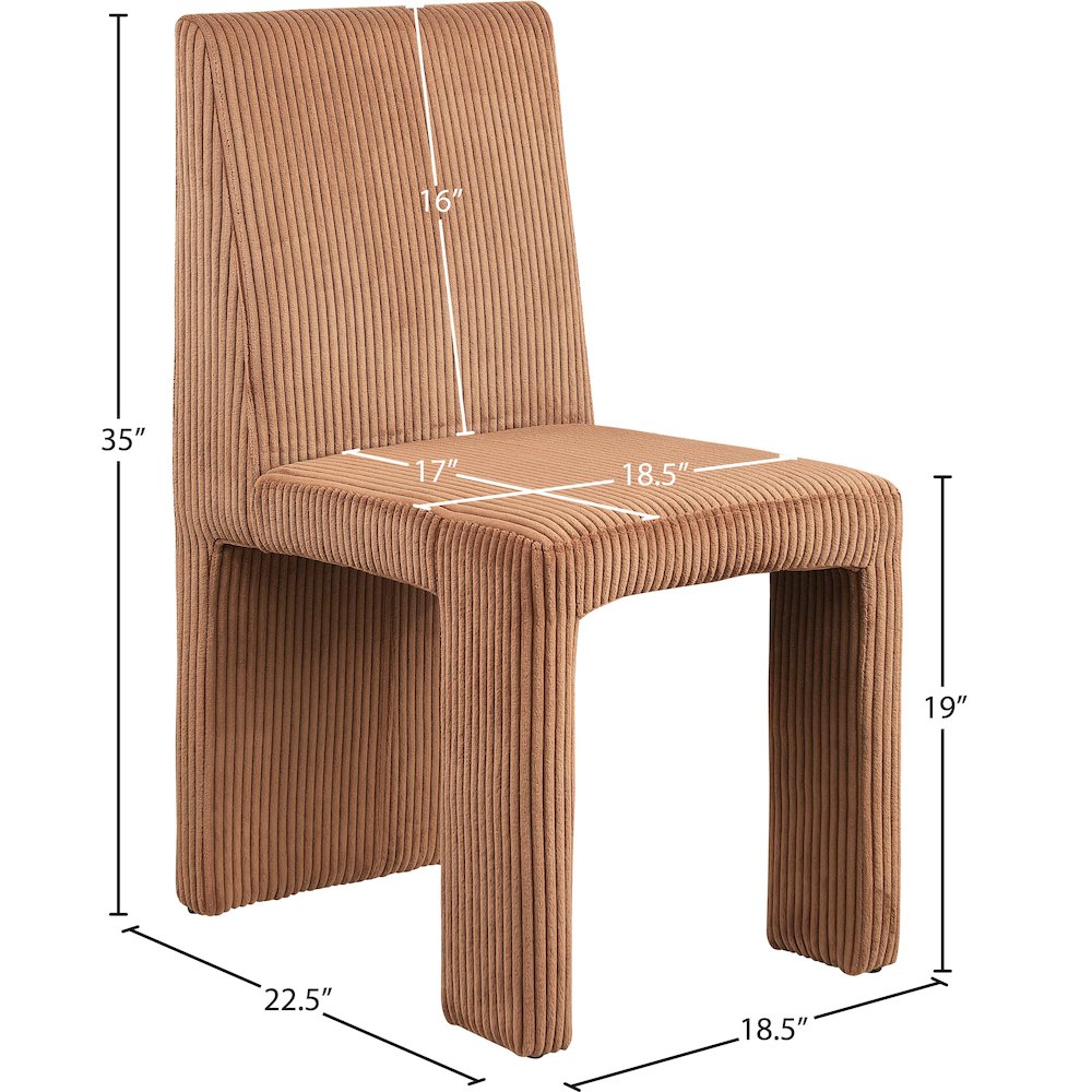 Benson Saddle Microsuede Corduroy Fabric Dining Chair, Set of 2. Picture 8