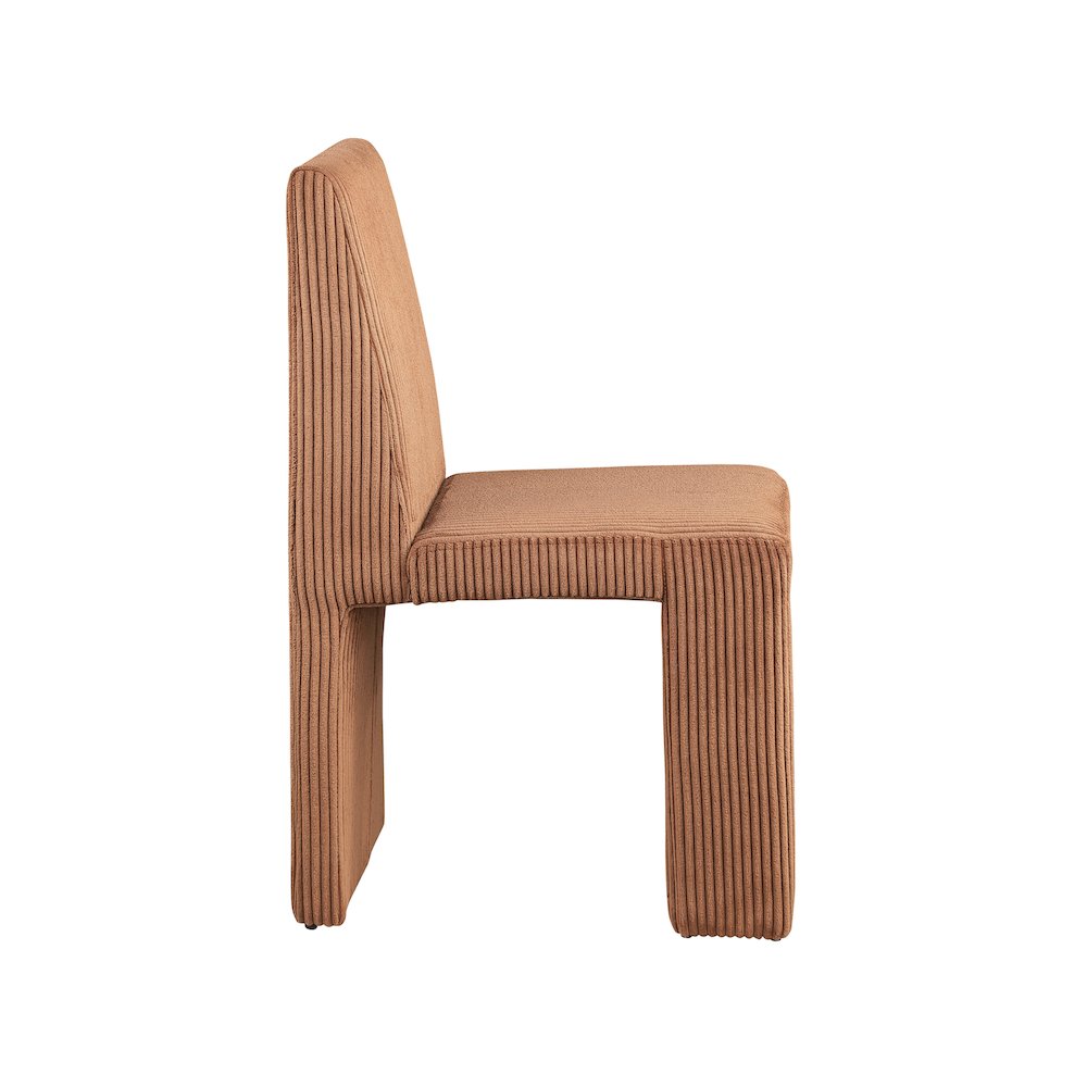 Benson Saddle Microsuede Corduroy Fabric Dining Chair, Set of 2. Picture 3