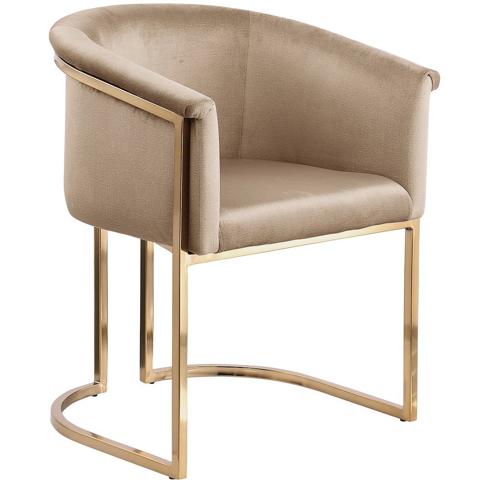 Tierra Beige Velvet Dining Chair. Picture 1