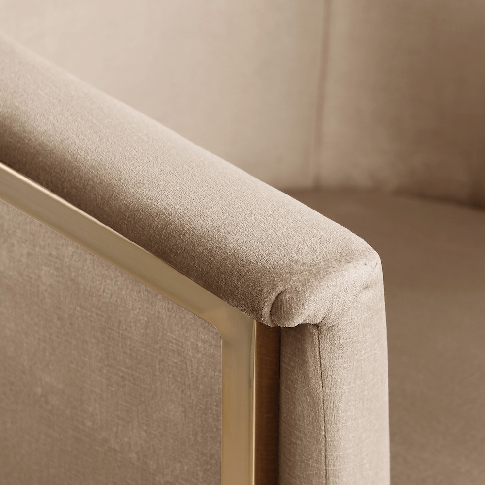 Tierra Beige Velvet Dining Chair. Picture 6