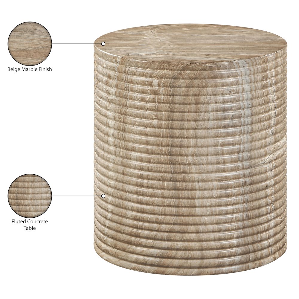 Rapallo Beige Concrete Indoor/Outdoor End Table. Picture 7