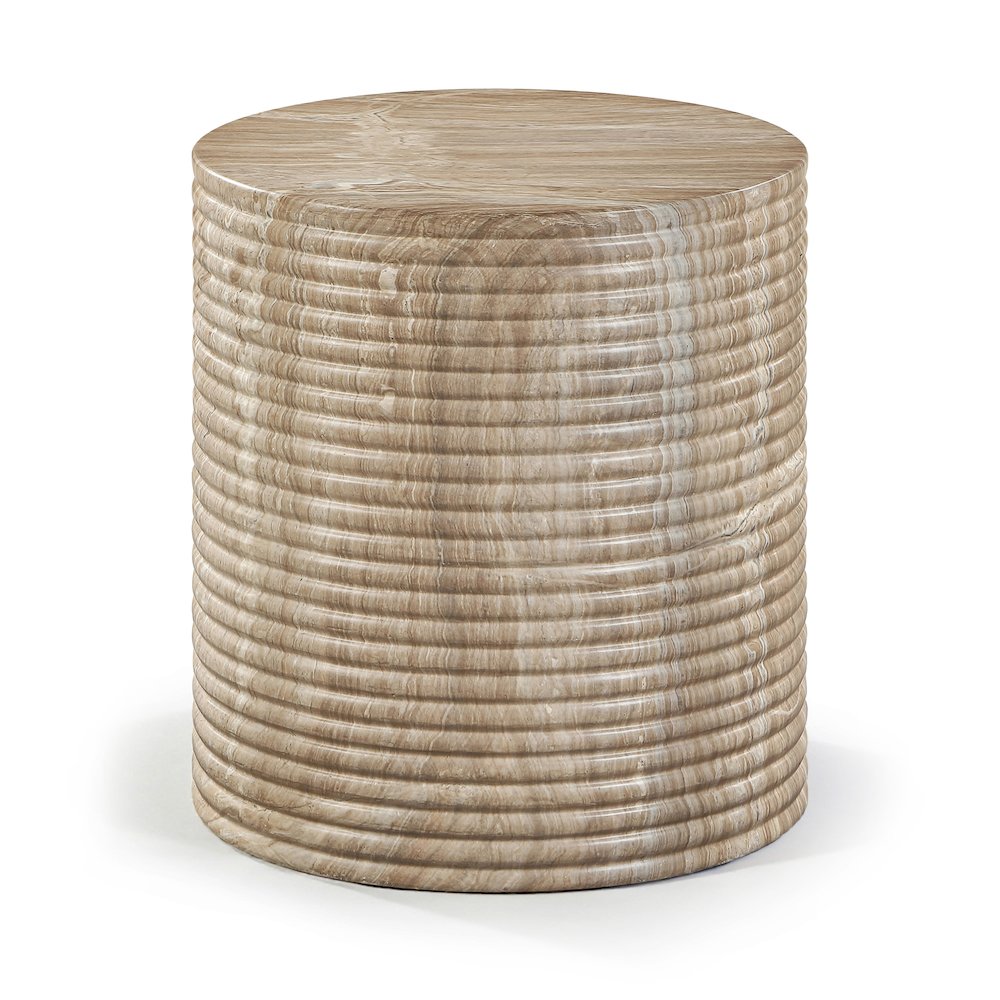 Rapallo Beige Concrete Indoor/Outdoor End Table. Picture 1