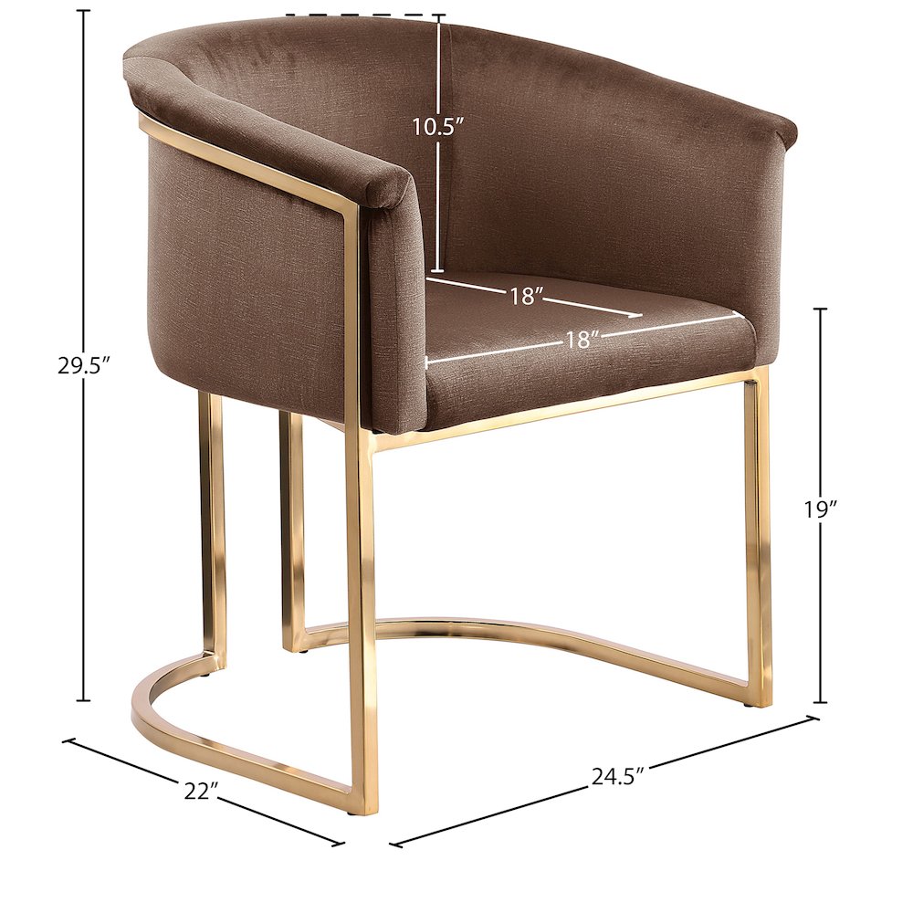 Tierra Brown Velvet Dining Chair. Picture 8