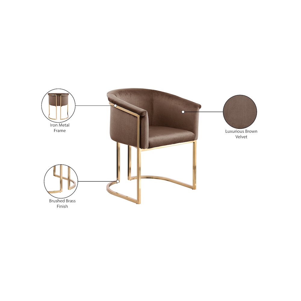 Tierra Brown Velvet Dining Chair. Picture 9