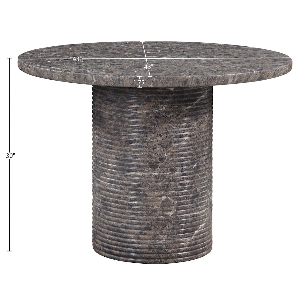 Rapallo 43" Brown Concrete Indoor/Outdoor Dining Table. Picture 6