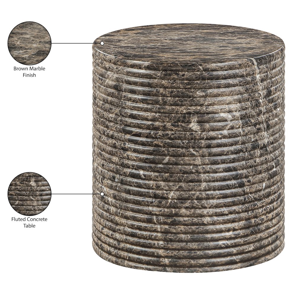Rapallo Brown Concrete Indoor/Outdoor End Table. Picture 7