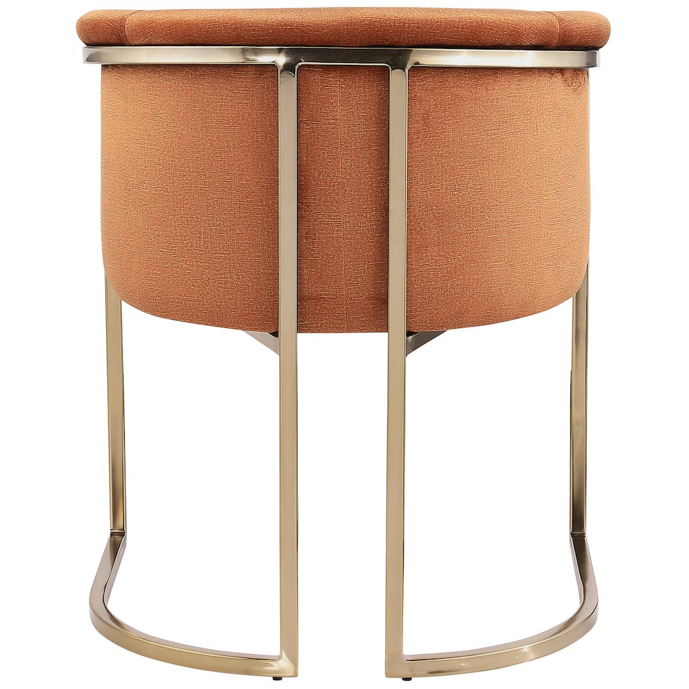Tierra Cognac Velvet Dining Chair. Picture 2