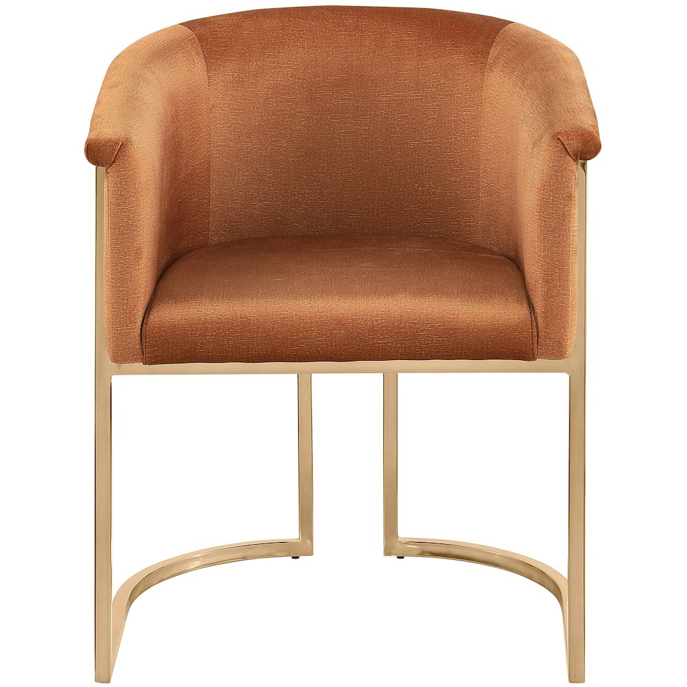 Tierra Cognac Velvet Dining Chair. Picture 3