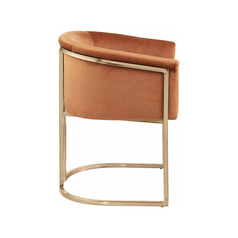 Tierra Cognac Velvet Dining Chair. Picture 4