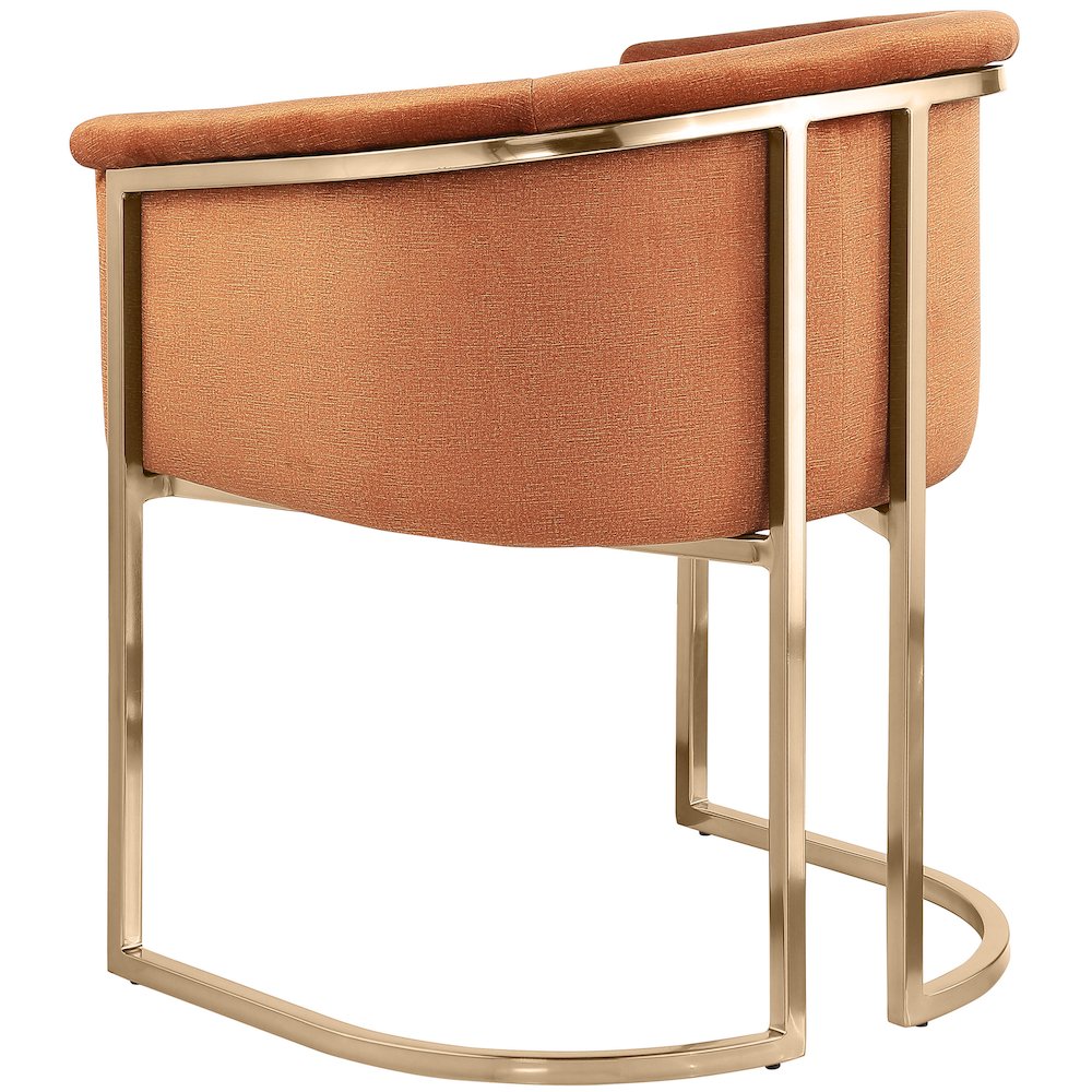 Tierra Cognac Velvet Dining Chair. Picture 5
