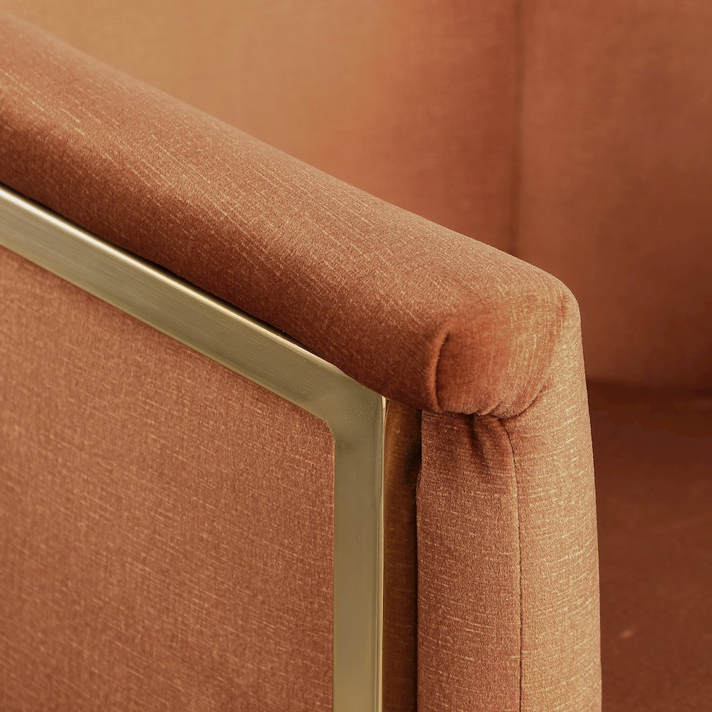 Tierra Cognac Velvet Dining Chair. Picture 6