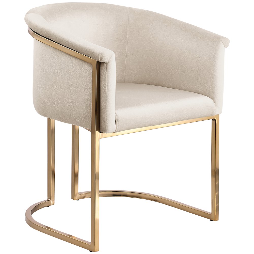 Tierra Cream Velvet Dining Chair. Picture 1