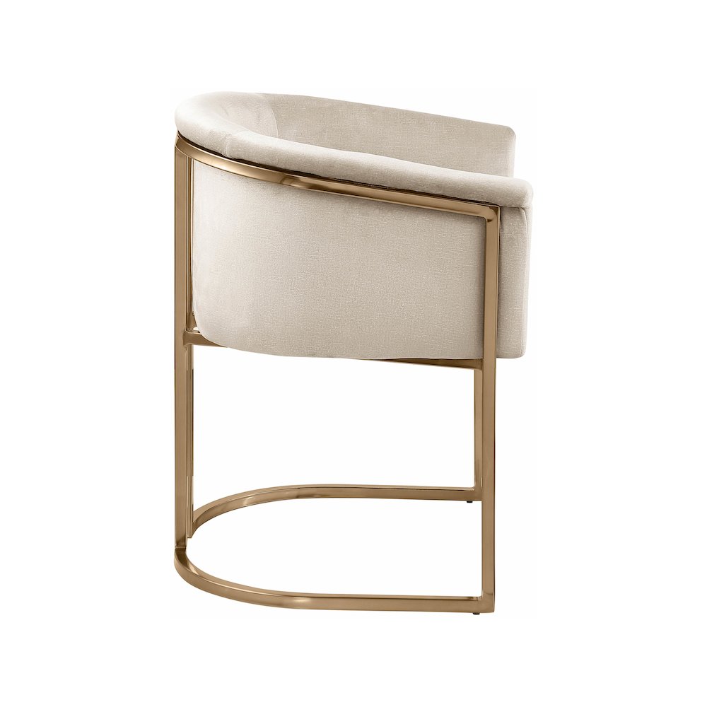 Tierra Cream Velvet Dining Chair. Picture 4