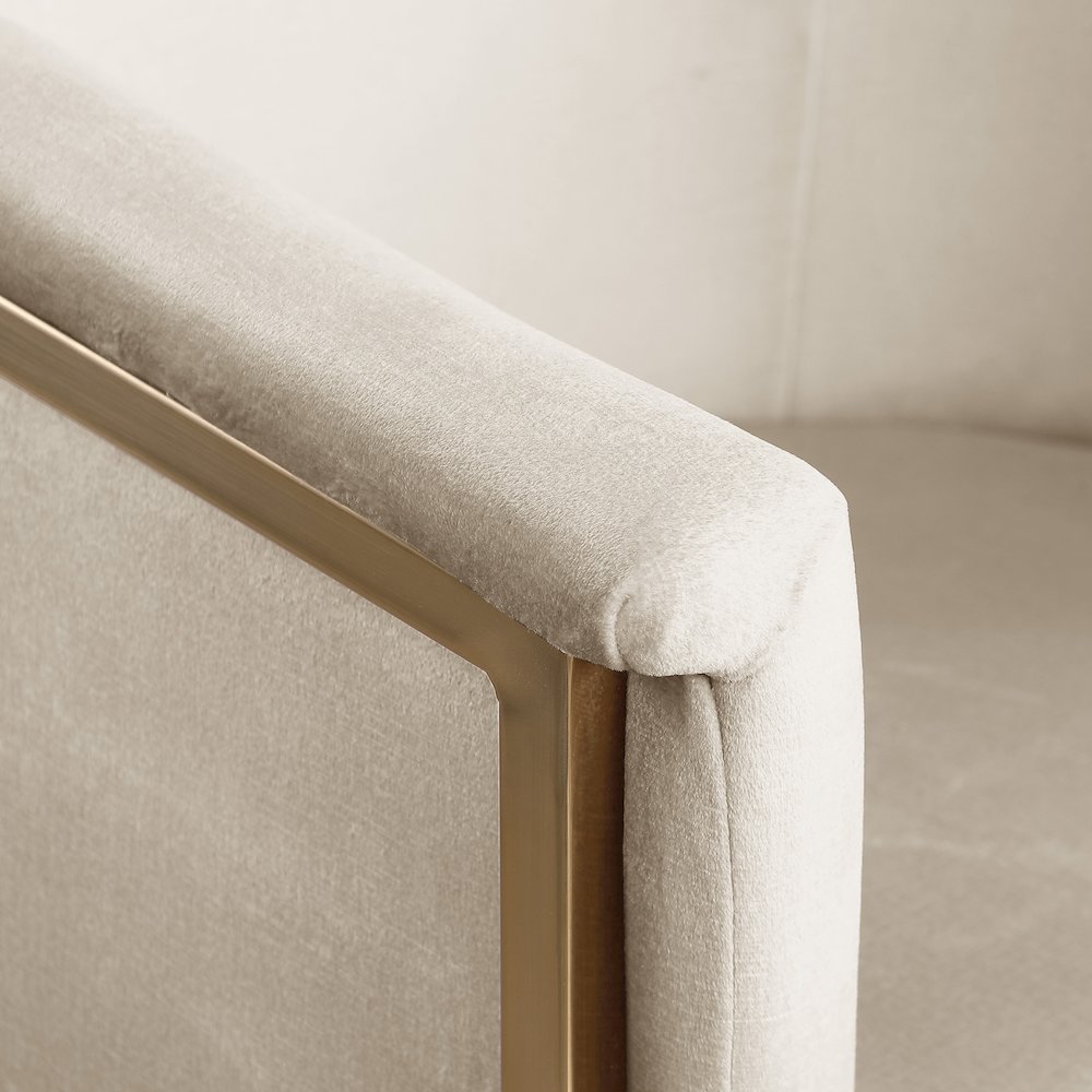 Tierra Cream Velvet Dining Chair. Picture 6