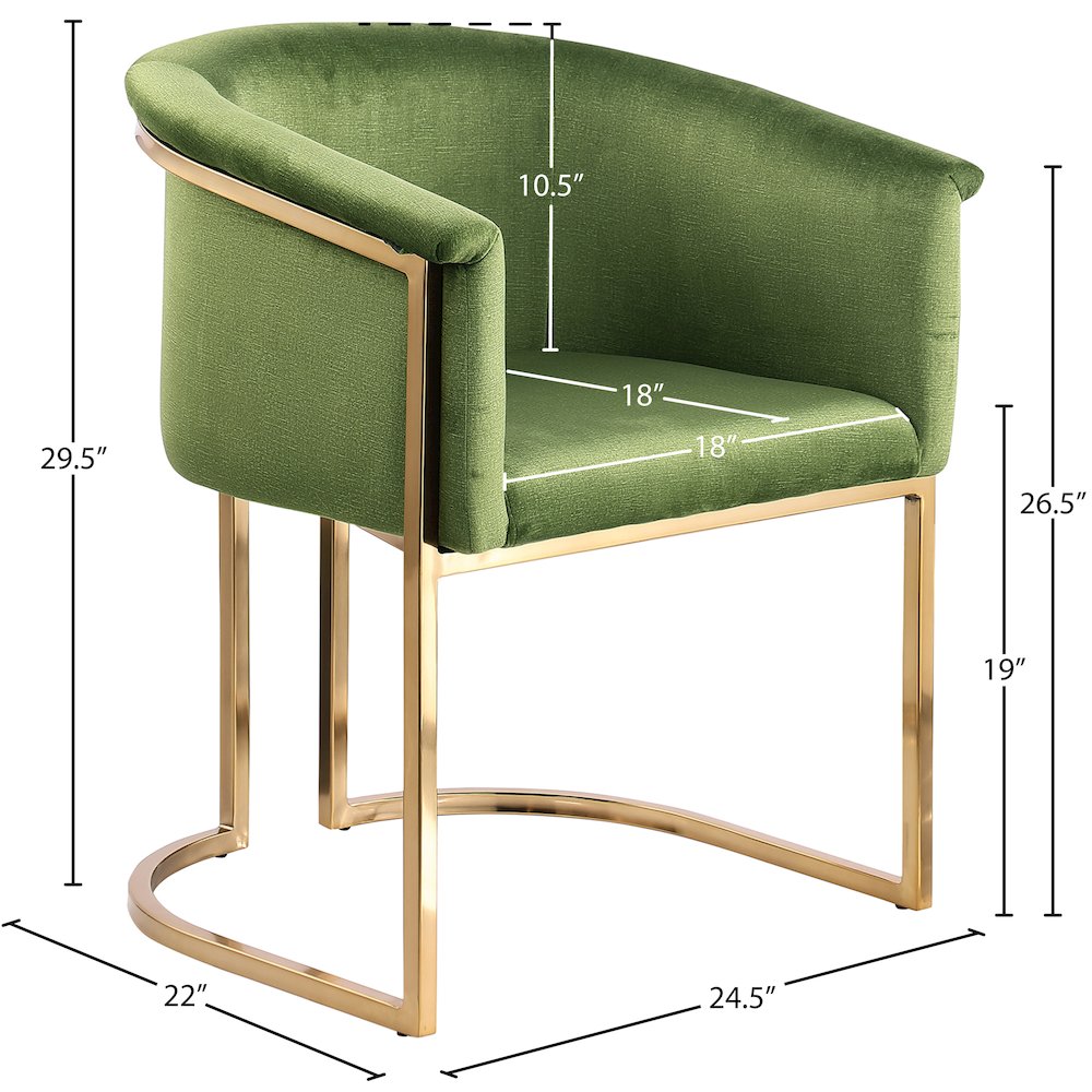 Tierra Olive Velvet Dining Chair. Picture 8