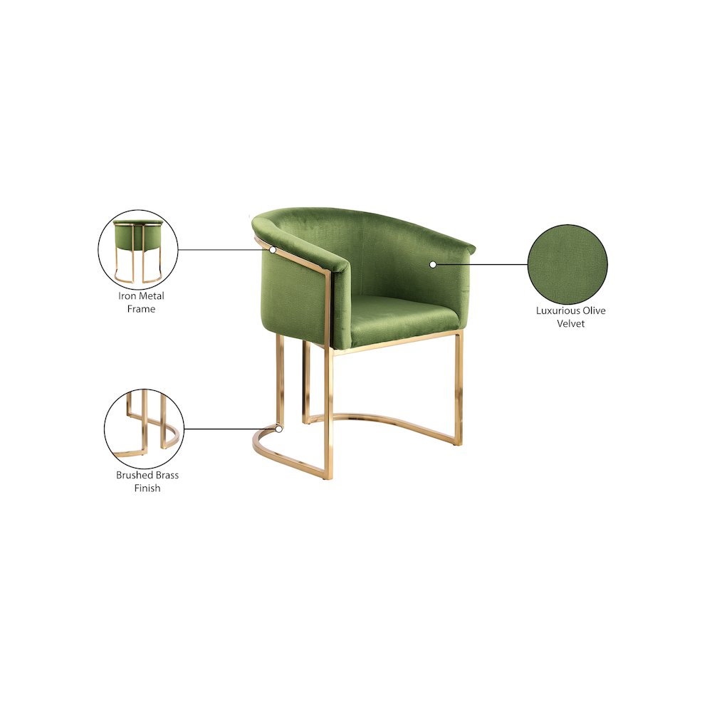 Tierra Olive Velvet Dining Chair. Picture 9