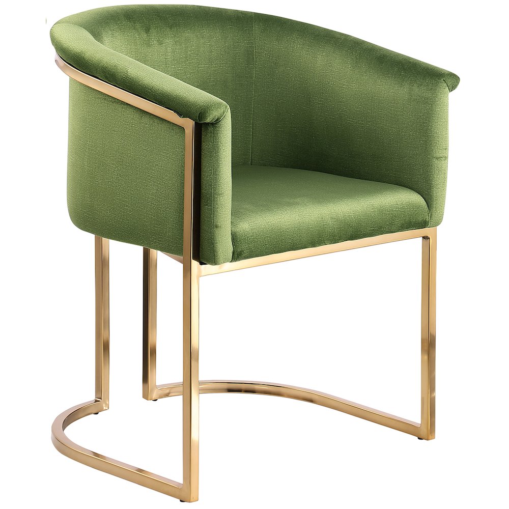 Tierra Olive Velvet Dining Chair. Picture 1