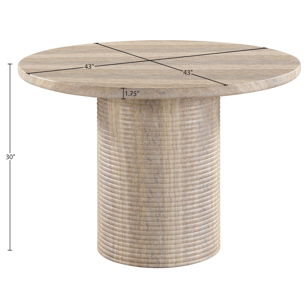 Rapallo 43" Travertine Concrete Indoor/Outdoor Dining Table. Picture 6
