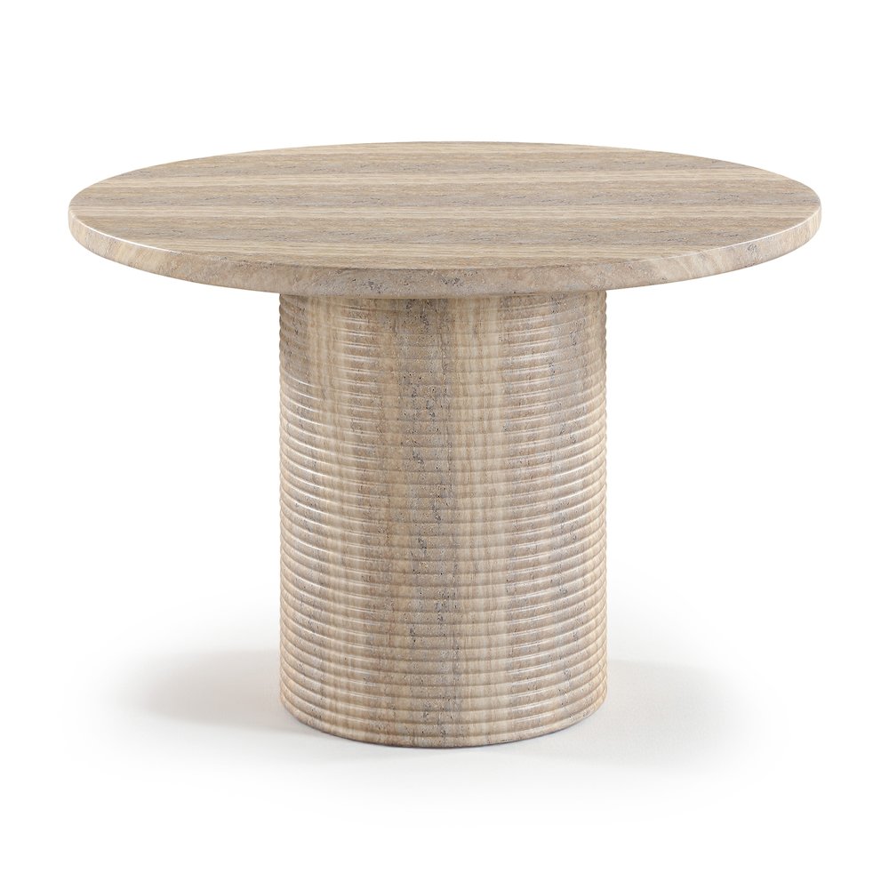 Rapallo 43" Travertine Concrete Indoor/Outdoor Dining Table. Picture 1