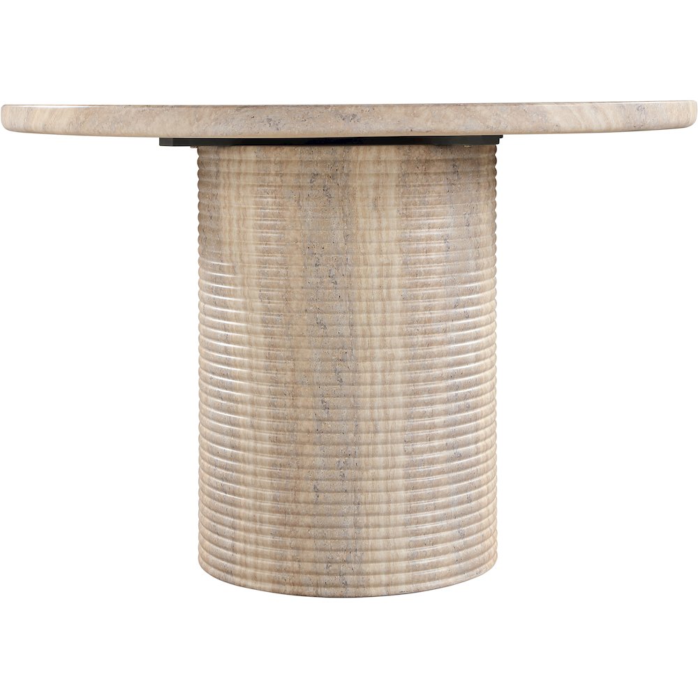 Rapallo 43" Travertine Concrete Indoor/Outdoor Dining Table. Picture 3