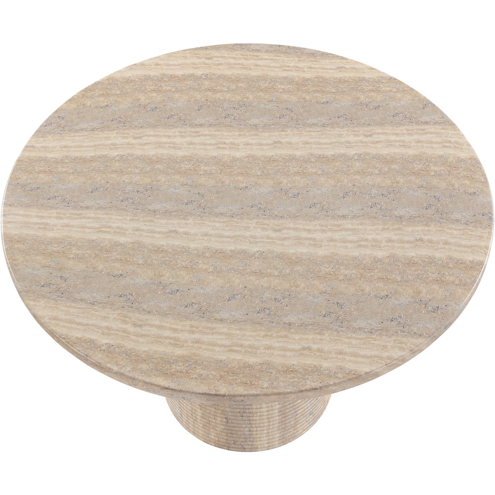 Rapallo 43" Travertine Concrete Indoor/Outdoor Dining Table. Picture 4