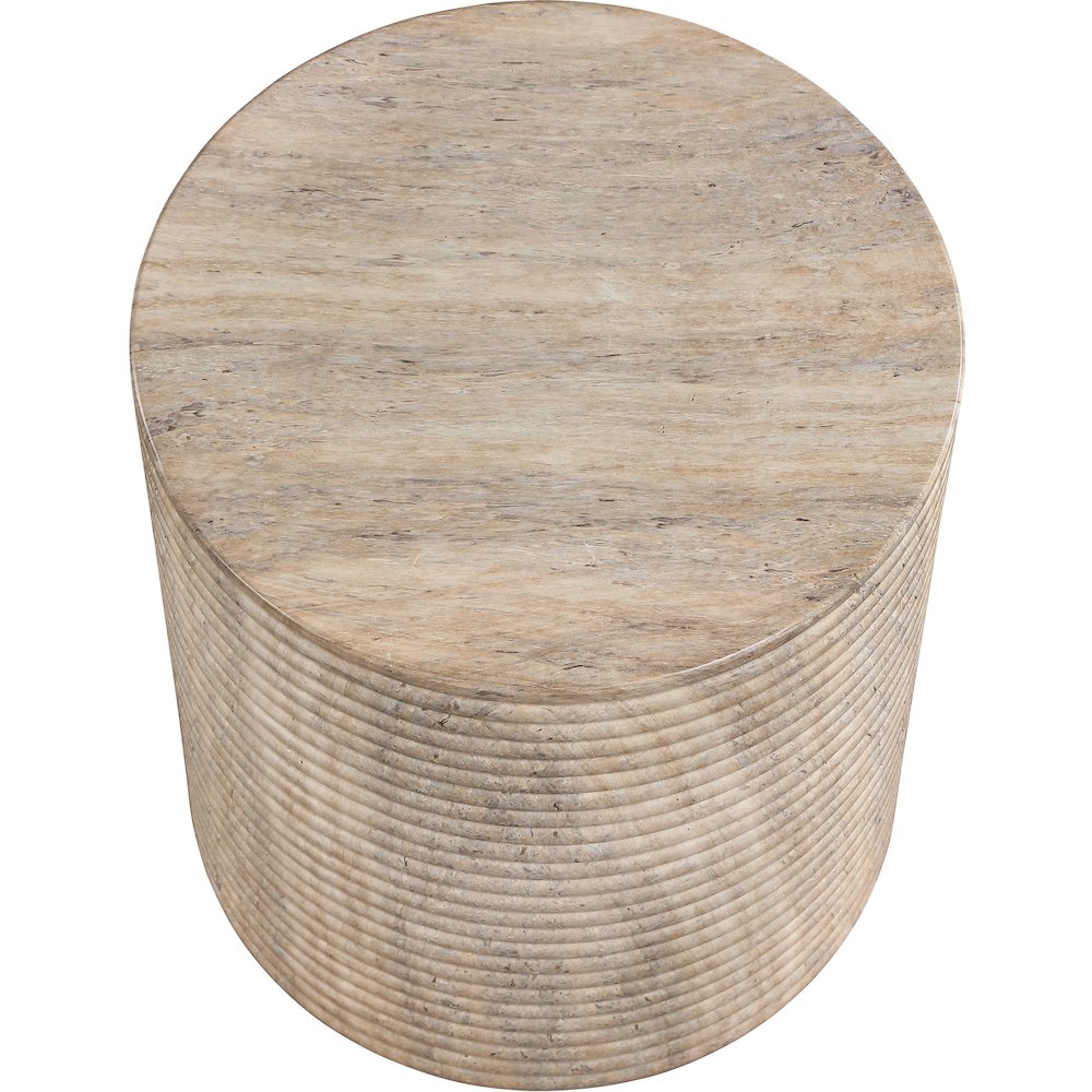 Rapallo Travertine Concrete Indoor/Outdoor End Table. Picture 4