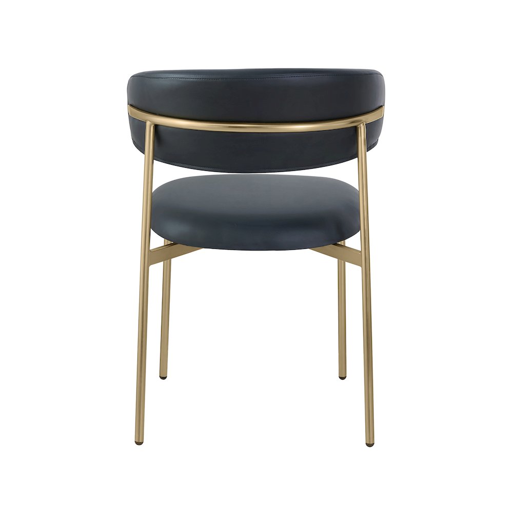 Lupita Black Vegan Leather Dining Chair, Set of 2. Picture 2
