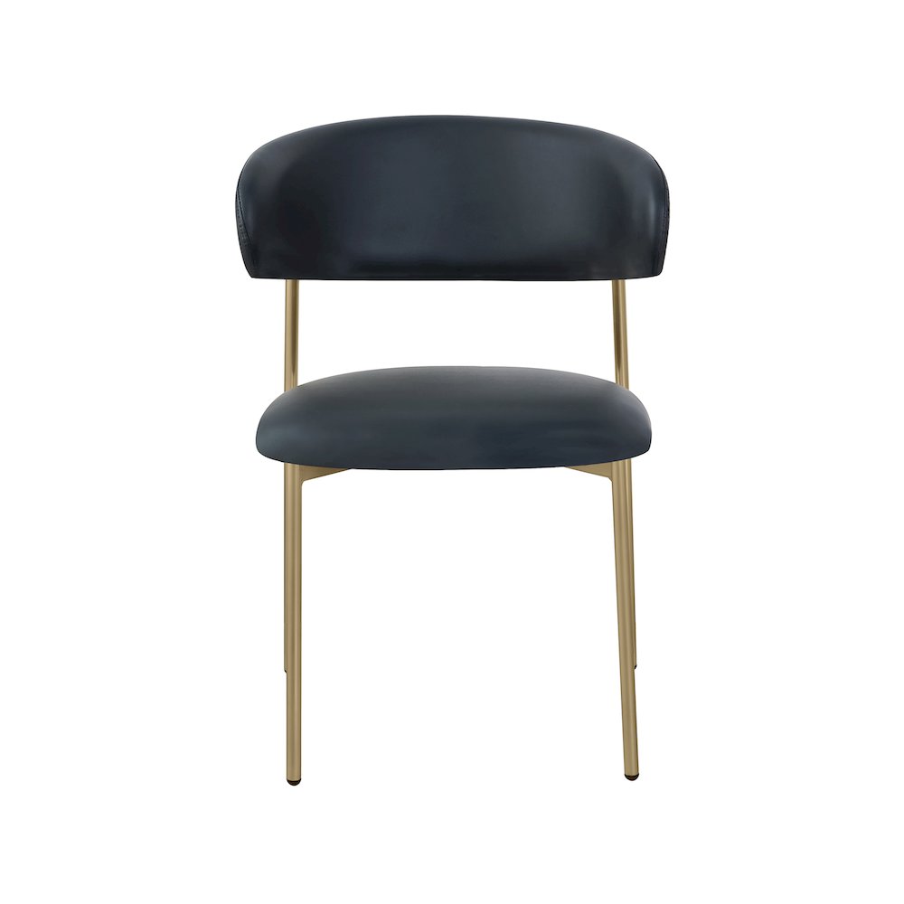 Lupita Black Vegan Leather Dining Chair, Set of 2. Picture 3