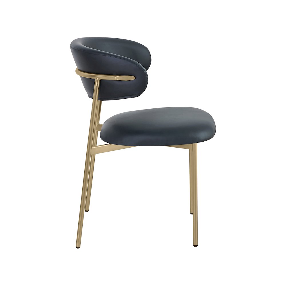 Lupita Black Vegan Leather Dining Chair, Set of 2. Picture 4