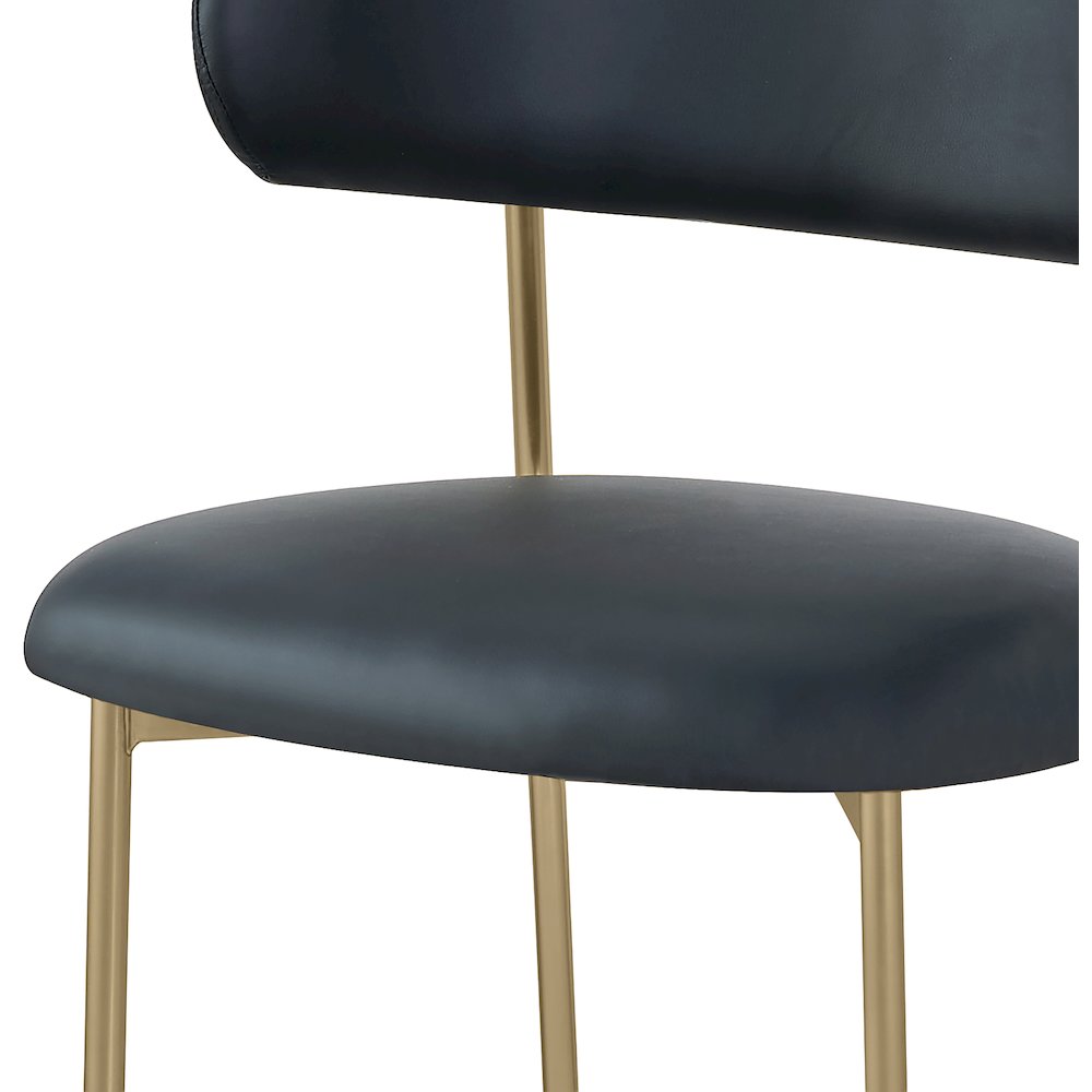 Lupita Black Vegan Leather Dining Chair, Set of 2. Picture 5