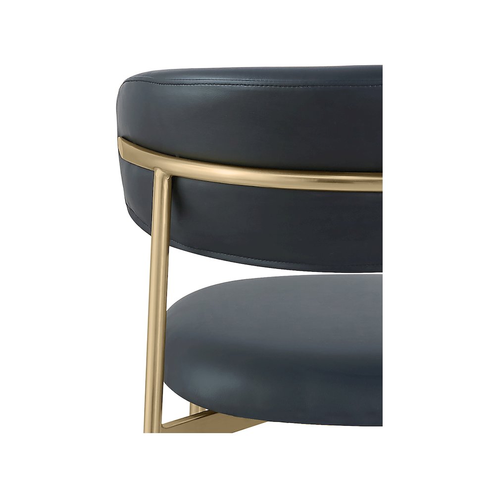 Lupita Black Vegan Leather Dining Chair, Set of 2. Picture 6