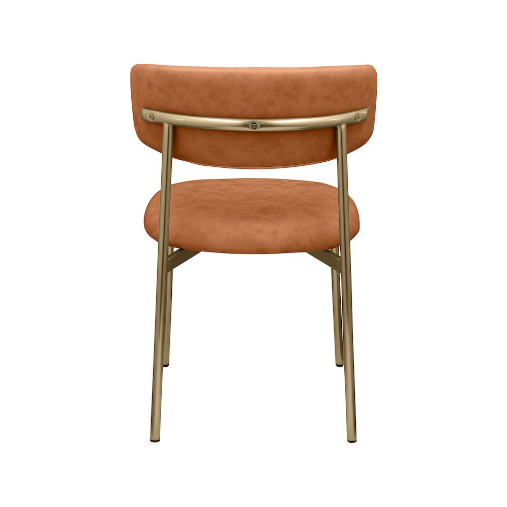 Lupita Cognac Vegan Leather Dining Chair, Set of 2. Picture 2