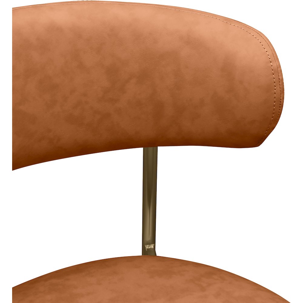 Lupita Cognac Vegan Leather Dining Chair, Set of 2. Picture 5