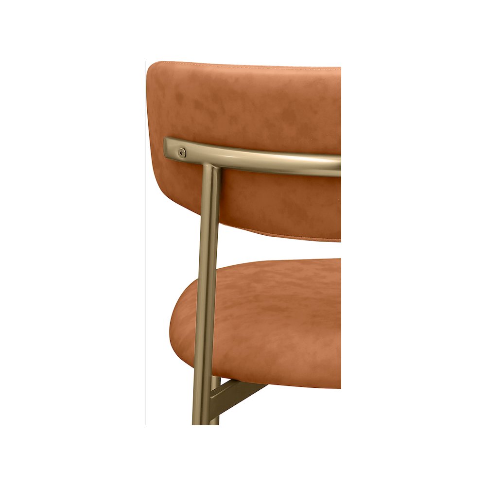Lupita Cognac Vegan Leather Dining Chair, Set of 2. Picture 6