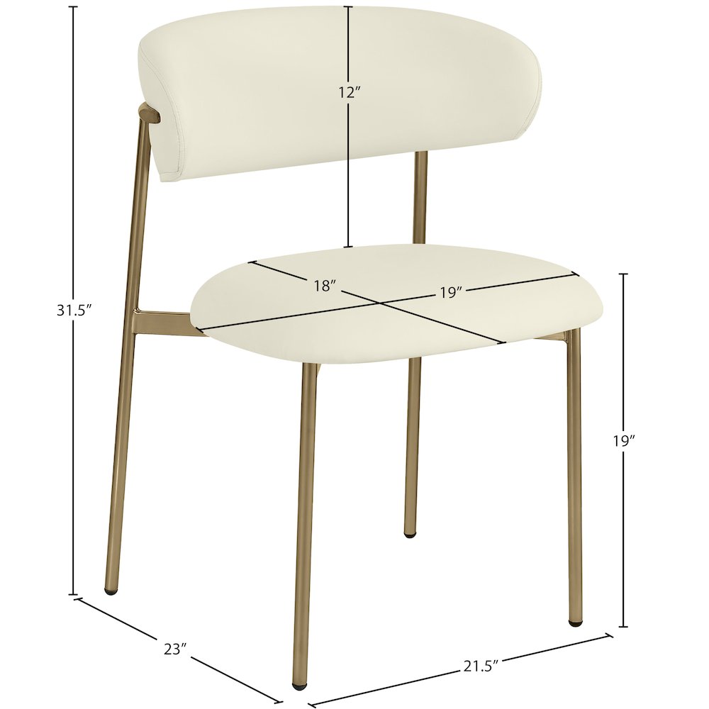 Lupita Cream Vegan Leather Dining Chair, Set of 2. Picture 7