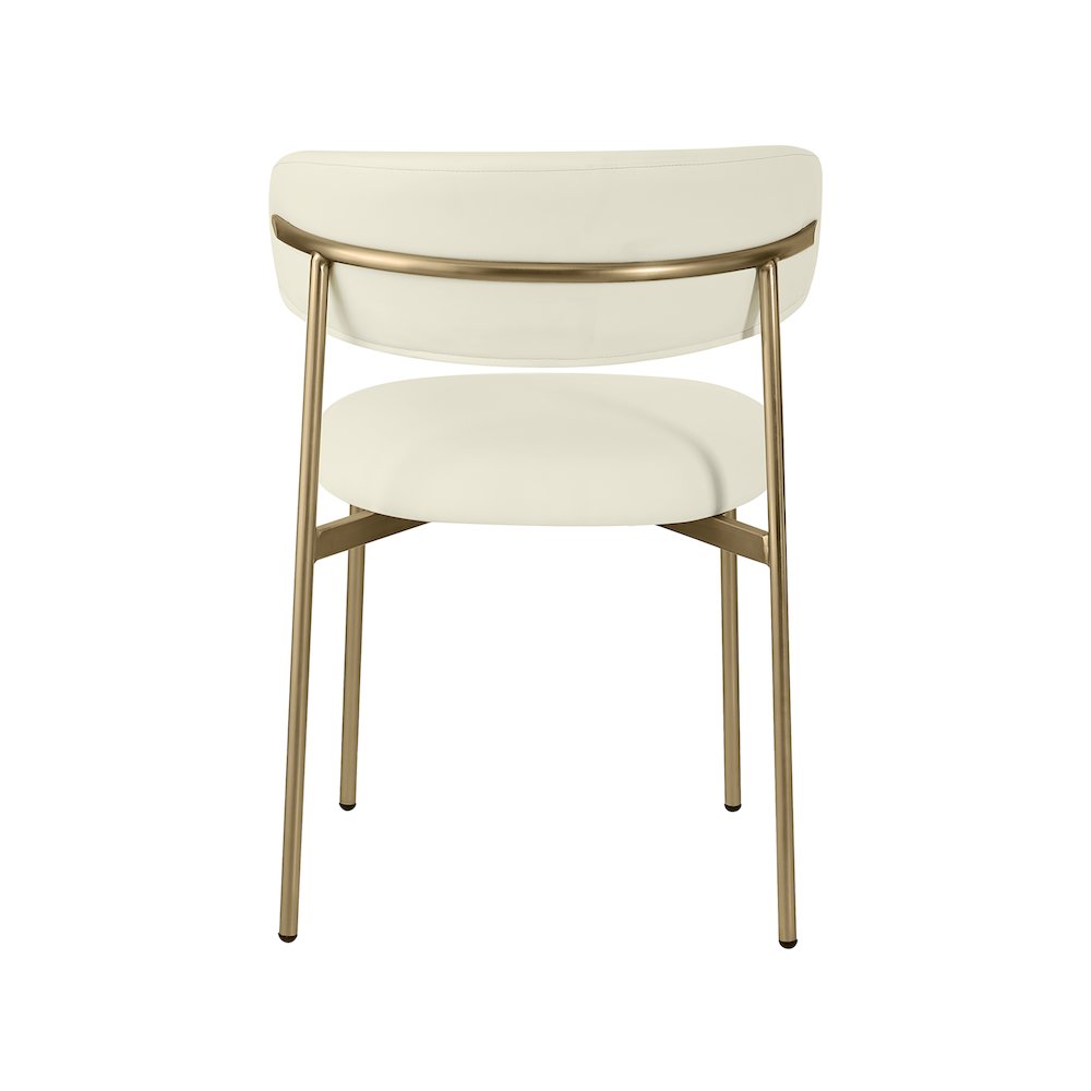 Lupita Cream Vegan Leather Dining Chair, Set of 2. Picture 2