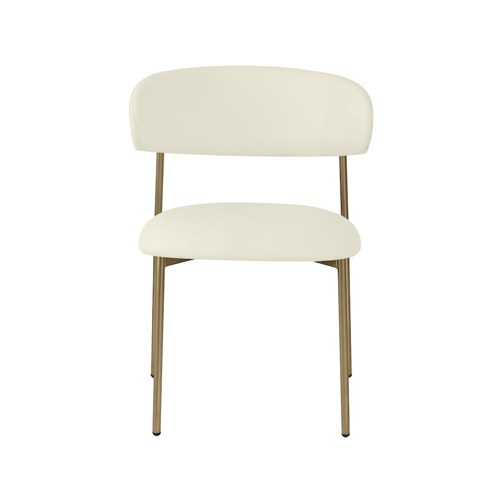 Lupita Cream Vegan Leather Dining Chair, Set of 2. Picture 3
