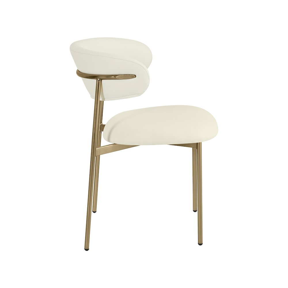 Lupita Cream Vegan Leather Dining Chair, Set of 2. Picture 4