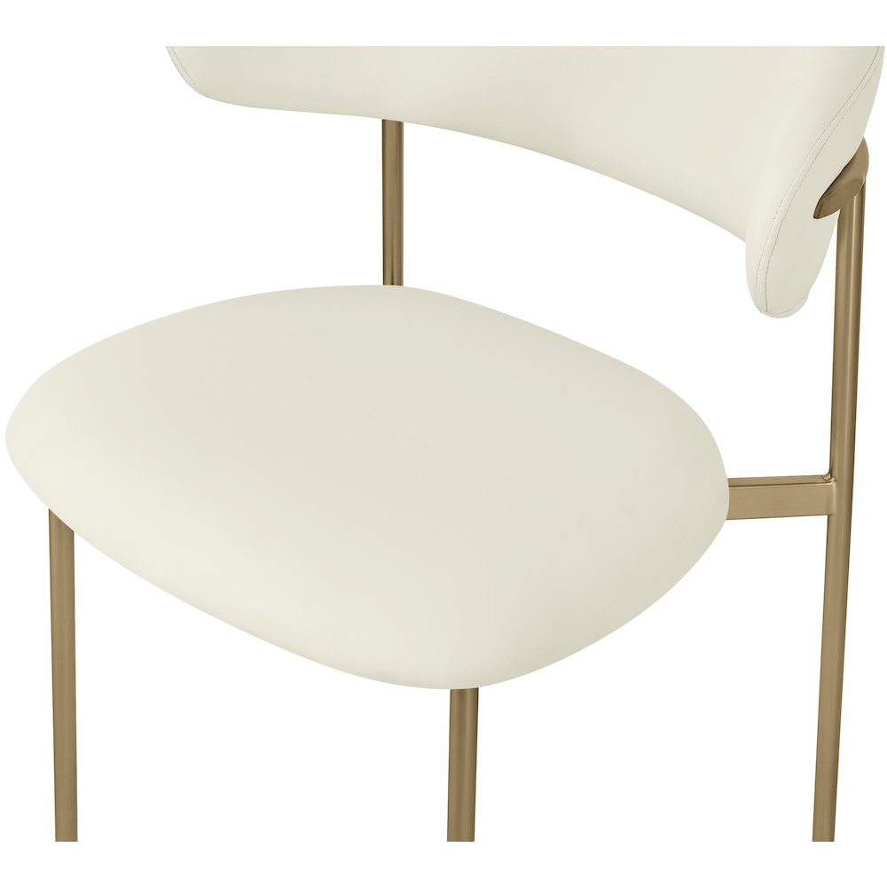 Lupita Cream Vegan Leather Dining Chair, Set of 2. Picture 5