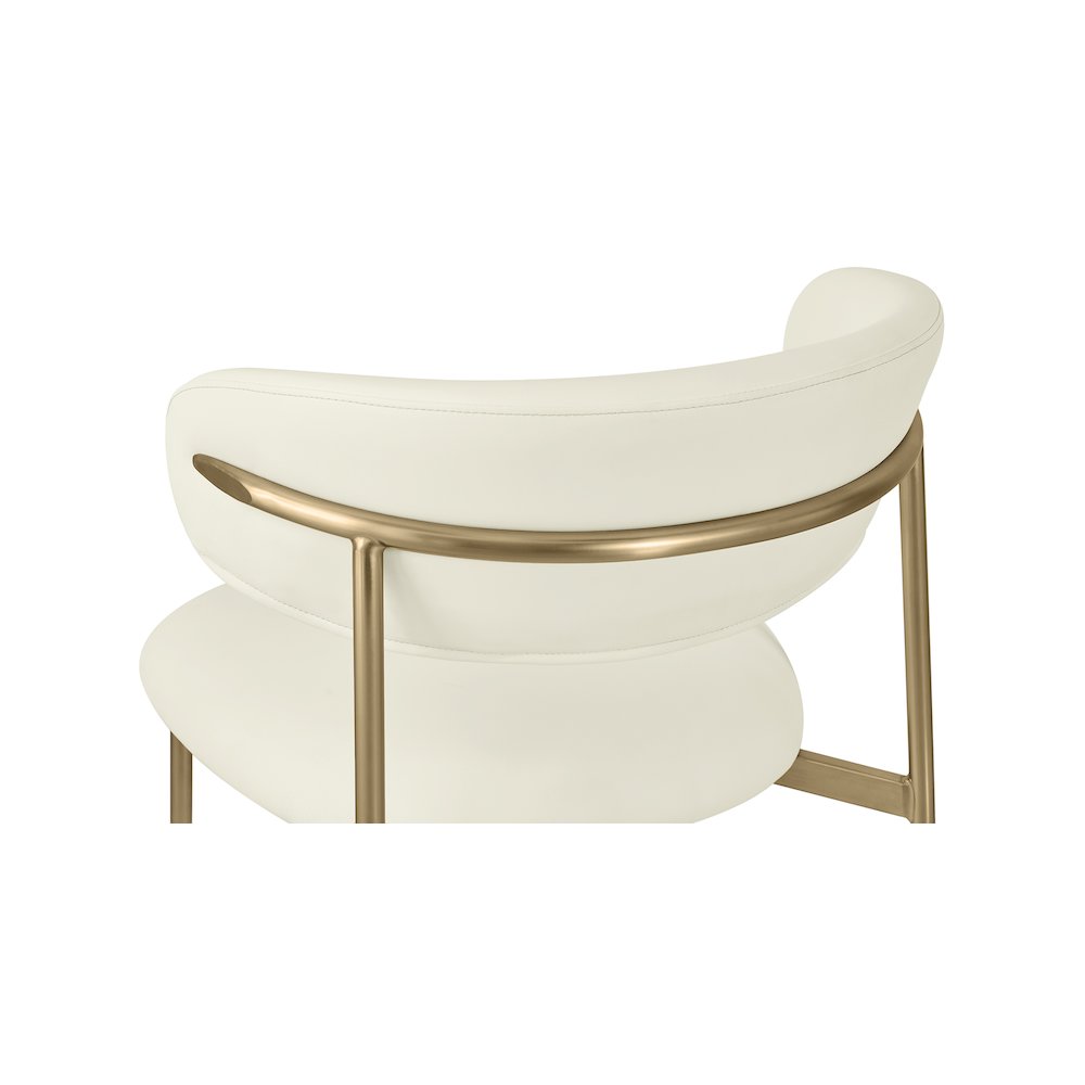 Lupita Cream Vegan Leather Dining Chair, Set of 2. Picture 6