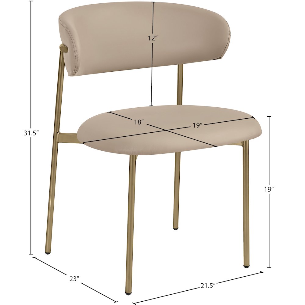 Lupita Taupe Vegan Leather Dining Chair, Set of 2. Picture 7