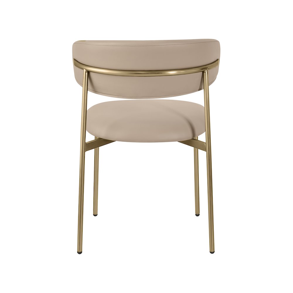 Lupita Taupe Vegan Leather Dining Chair, Set of 2. Picture 2