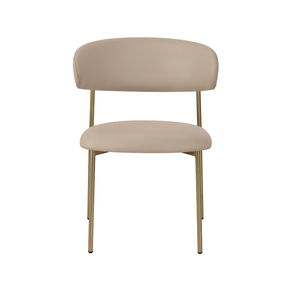 Lupita Taupe Vegan Leather Dining Chair, Set of 2. Picture 3