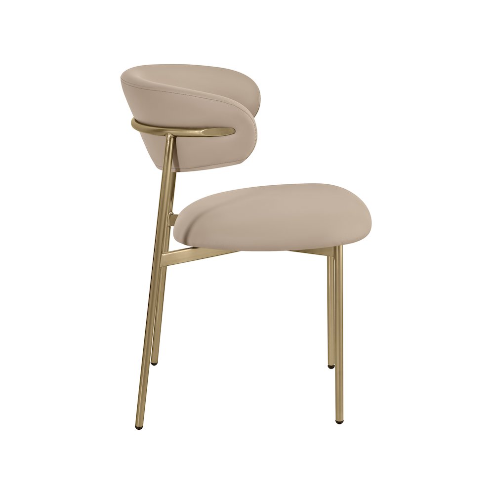Lupita Taupe Vegan Leather Dining Chair, Set of 2. Picture 4