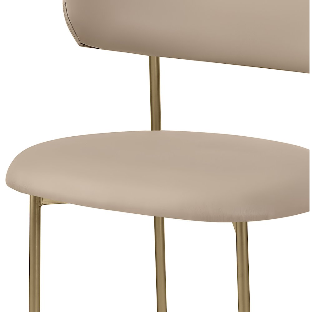 Lupita Taupe Vegan Leather Dining Chair, Set of 2. Picture 5