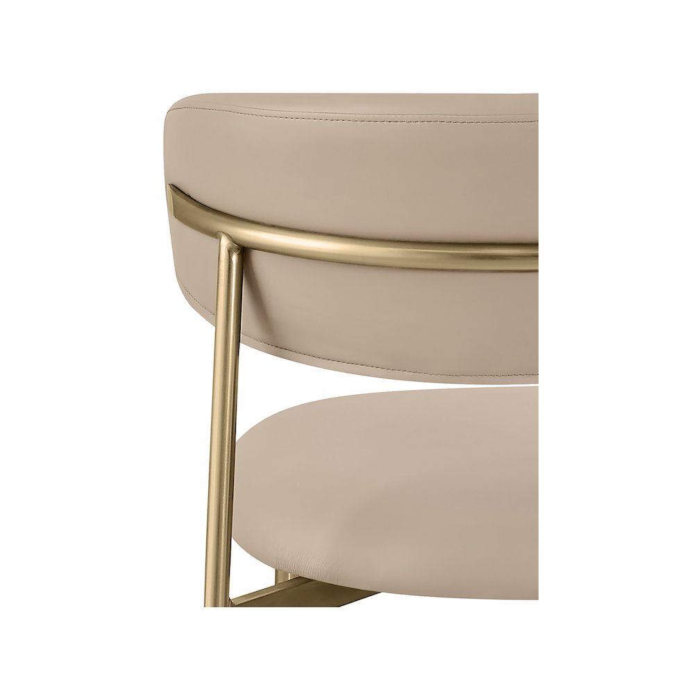 Lupita Taupe Vegan Leather Dining Chair, Set of 2. Picture 6