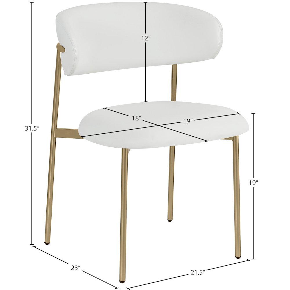Lupita Off-White Vegan Leather Upholstered Dining Chair, Set of 2. Picture 7