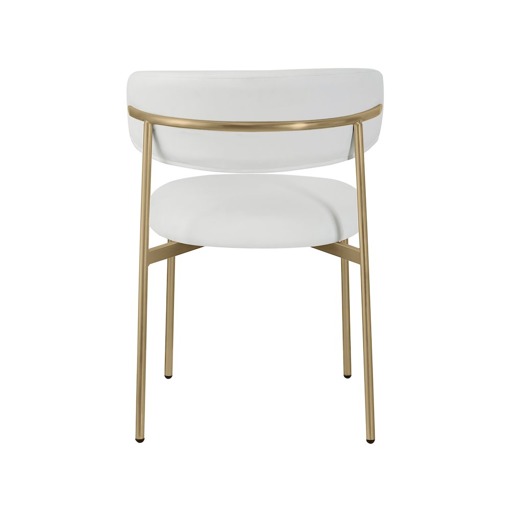 Lupita Off-White Vegan Leather Upholstered Dining Chair, Set of 2. Picture 2