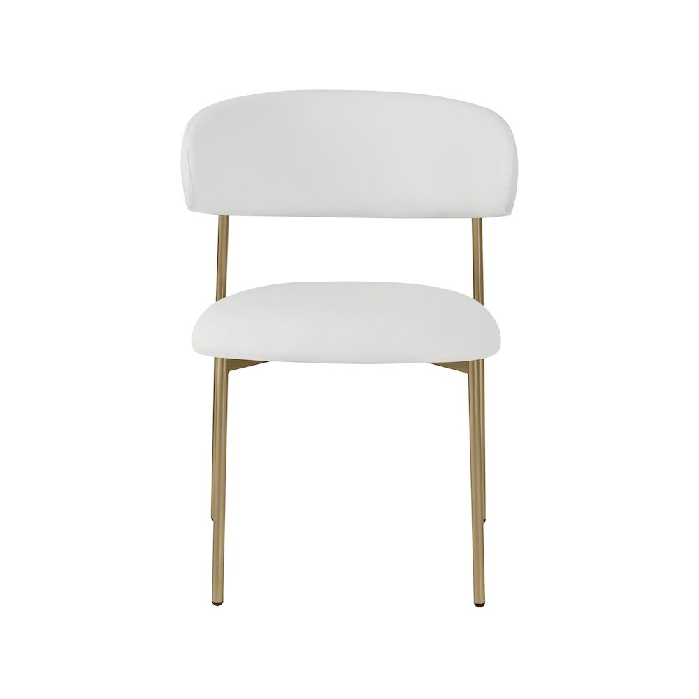 Lupita Off-White Vegan Leather Upholstered Dining Chair, Set of 2. Picture 3